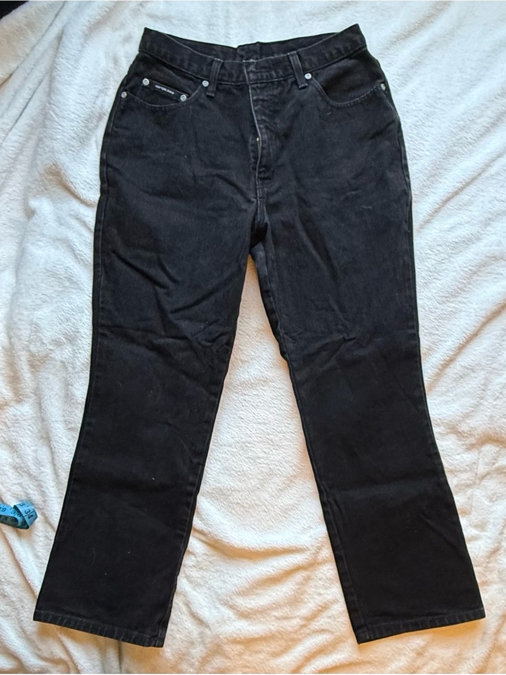 VTG 90s NY Jeans Washed Black High Rise Bootcut 100% Cotton 14P